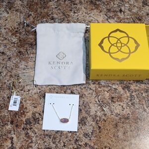 Kendra Scott Gold Necklace with Purple Faceted Stone
